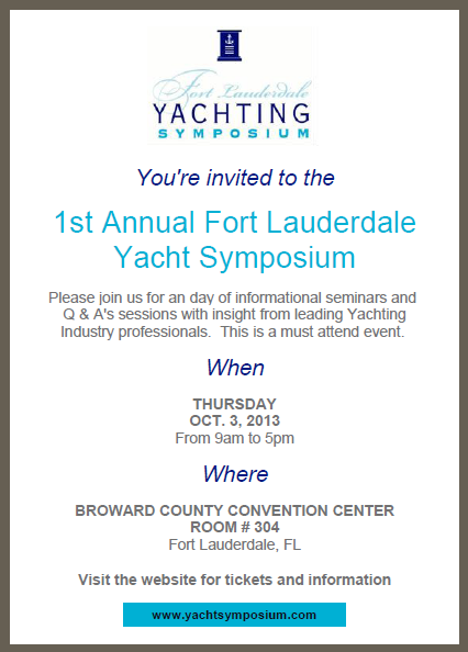 Ft Lauderdale yacht Symposium